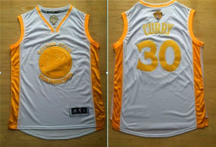 Maillot De Basket Golden State Warriors Stephen Curry 30 Champion Blanc Or